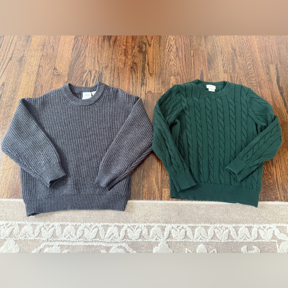 Zara Charcoal; crewcuts hunter green